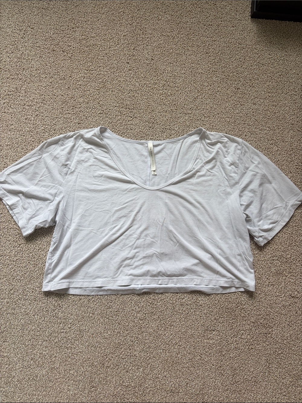 Aritzia White Scoop Neck Cropped Tee